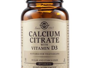 Solgar Calcium Citrate with Vitamin D3 Συμπλήρωμα Διατροφής Ασβεστίου σε Κιτρική Μορφή με Βιταμίνη D3 για Μέγιστη Απορρόφηση για την Καλή Υγειά των Οστών & Δοντιών 60tabs