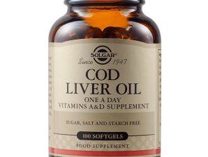 Solgar Cod Liver Oil Συμπλήρωμα Διατροφής Μουρουνέλαιου Πλούσιο σε Ωμέγα 3 Λιπαρά Οξέα για τη Σωστή Λειτουργία της Καρδιάς & του Εγκεφάλου 100 Softgels