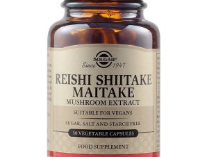 Solgar Reiishi Shitake Maitake Mushroom Extract Συμπλήρωμα Διατροφής Εκχυλίσματος Μανιταριών για Τόνωση του Ανοσοποιητικού με Αναλγητικές, Αντιαλλεργικές & Αντιβακτηριακές Ιδιότητες 50veg.caps