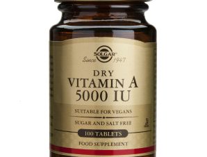 Solgar Dry Vitamin A  5000IU Συμπλήρωμα Διατροφής Βιταμίνης Α με Αντιοξειδωτική Δράση για την Καλή Υγεία των Οστών, Δέρματος & Ματιών 100tabs