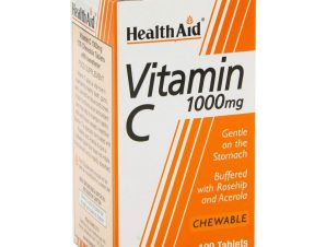 Health Aid Vitamin C 1000mg with Rosehip and Acerola Μασώμενη Βιταμίνη C με Αντιοξειδωτική Δράση 100 veg. tabs