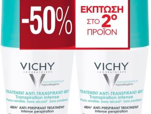 Vichy Promo Deodorants Anti-Transpirant Intense 48ωρη Εντατική Αποσμητική Φροντίδα 2x50ml το 2ο στη Μισή Τιμή