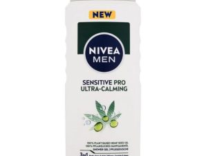 Nivea Men Sensitive Pro Ultra Calming Shower Face, Body & Hair Gel with Hemp Seed Oil Ανδρικό Αφρόλουτρο σε Μορφή Gel για Πρόσωπο, Σώμα & Μαλλιά 500ml