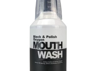 Frezyderm Black & Polish Oxygen Mouthwash 250ppm F Φθοριούχο Στοματικό Διάλυμα με Ενεργό Άνθρακα & Ενεργό Οξυγόνο για Ισχυρή Χρωματική Αντίθεση 250ml