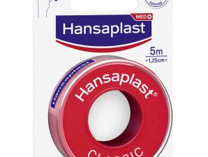 Hansaplast Med+ Classic Tape 5m x 1,25cm Ταινία Στερέωσης για Παροχή Πρώτων Βοηθειών, 1 Τεμάχιο