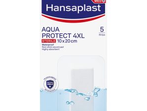 Hansaplast Aqua Protect 4XL Sterile Strips 10x20cm Αδιάβροχα Επιθέματα για την Κάλυψη & Προστασία Μεσαίων ή Μεγαλύτερων Πληγών 5 Τεμάχια