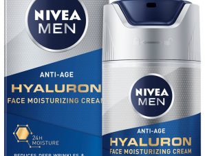 Nivea Active-Age Hyaluron Face Moisturizing Cream Spf15 Ανδρική Αντιγηραντική Κρέμα Προσώπου, Μεσαίας Αντηλιακής Προστασίας με Υαλουρονικό Οξύ 50ml