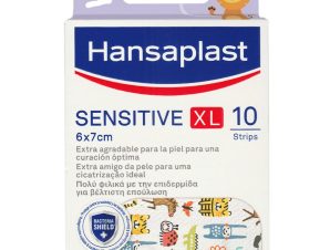 Hansaplast Kids Sensitive XL (6x7cm) Strips Αυτοκόλλητα Επιθέματα για Παιδιά, για την Κάλυψη & Προστασία Μικρών Πληγών Φιλικά με την Επιδερμίδα για Βέλτιστη Επούλωση 10 Τεμάχια