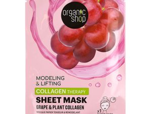 Organic Shop Collagen Therapy Modeling & Lifting Sheet Mask Υφασμάτινη Μάσκα Προσώπου με Σταφύλι & Φυτικό Κολλαγόνο για Σύσφιξη & Ανόρθωση 1 Τεμάχιο