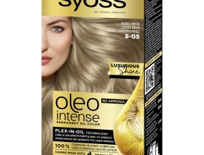 Syoss Oleo Intense Permanent Oil Hair Color Kit Επαγγελματική Μόνιμη Βαφή Μαλλιών για Εξαιρετική Κάλυψη & Έντονο Χρώμα που Διαρκεί, Χωρίς Αμμωνία 1 Τεμάχιο – 8-05 Ξανθό Ανοιχτό Μπεζ