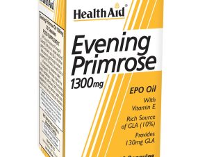 Health Aid Evening Primrose 1300mg Συμπλήρωμα Διατροφής με Έλαιο Νυχτολούλουδου για την Αντιμετώπιση των Προεμμηνορυσιακών Συμπτωμάτων με Ισχυρές Αντιοξειδωτικές Ιδιότητες 30caps