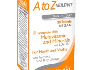 Health Aid A to Z Multivitamin & Minerals Συμπλήρωμα Διατροφής Πολυβιταμινών & Μετάλλων για Ενέργεια, Τόνωση & Γερό Ανοσοποιητικό 30tabs