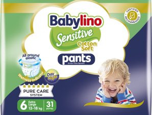 Babylino Sensitive Pants Cotton Soft Unisex No6 Extra Large (13-18kg) 31 Τεμάχια