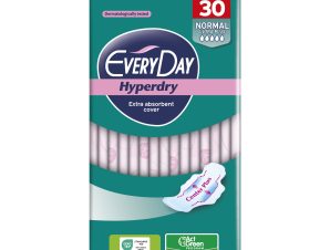 Every Day Hyperdry Normal Ultra Plus Giga Pack Κανονικού Μήκους Λεπτές Σερβιέτες, με Φτερά Προστασίας & Βαμβάκι για Μέγιστη Απορρόφηση Κατά των Ερεθισμών 30 Τεμάχια