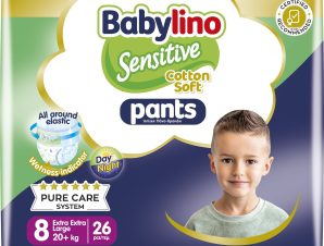 Babylino Sensitive Pants Cotton Soft Unisex No8 Extra Extra Large (20+kg) 26 Τεμάχια