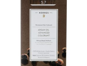 Korres Argan Oil Βαφή Μαλλιών Χωρίς Αμμωνία με Τεχνολογία Pigment-Lock που Κλειδώνει το Χρώμα 1 Τεμάχιο – 5.7 Σοκολατί