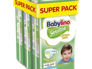 Σετ Babylino Sensitive Cotton Soft Extra Large Plus Νο7 (15+ kg) 108 Τεμάχια (3×36 Τεμάχια)