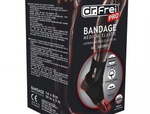 Dr. Frei Bandage Medical Elastic Ελαστικός Επίδεσμος με Σύστημα Velcro Μαύρο 1 Τεμάχιο – 1m x 8cm