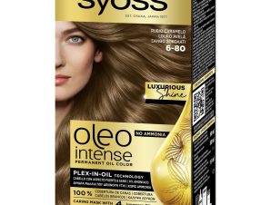 Syoss Oleo Intense Permanent Oil Hair Color Kit Επαγγελματική Μόνιμη Βαφή Μαλλιών για Εξαιρετική Κάλυψη & Έντονο Χρώμα που Διαρκεί, Χωρίς Αμμωνία 1 Τεμάχιο – 6-80 Ξανθό Σοκολατί