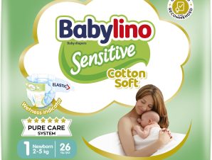 Babylino Sensitive Cotton Soft Newborn Νο1 (2-5kg) Βρεφικές Πάνες 26 Τεμάχια