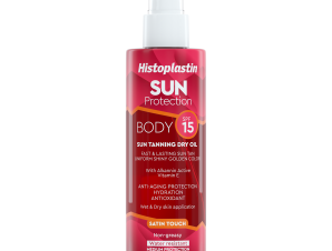 Histoplastin Sun Protection Body Spf15 Sun Tanning Dry Oil Satin Touch Ξηρό Λάδι Χαμηλής Αντηλιακής Προστασίας 200ml