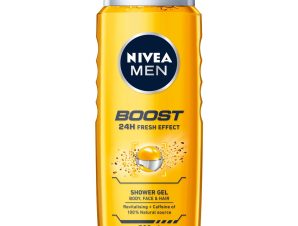 Nivea Men Shower Gel Boost 24h Fresh Effect Revitalising & Caffeine Ανδρικό Αφρόλουτρο για Σώμα, Πρόσωπο & Μαλλιά με Καφεΐνη 500ml